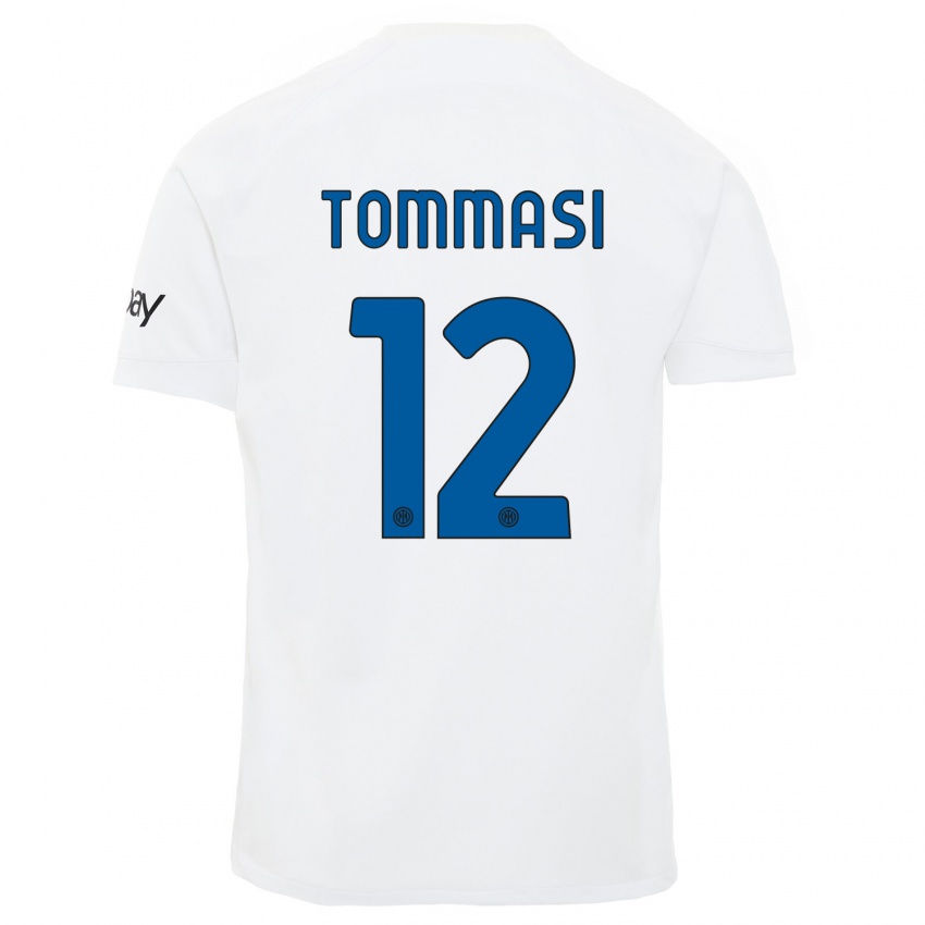 Niño Camiseta Francesco Tommasi #12 Blanco 2ª Equipación 2023/24 La Camisa