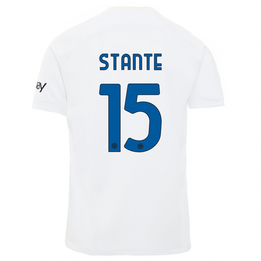 Niño Camiseta Francesco Stante #15 Blanco 2ª Equipación 2023/24 La Camisa
