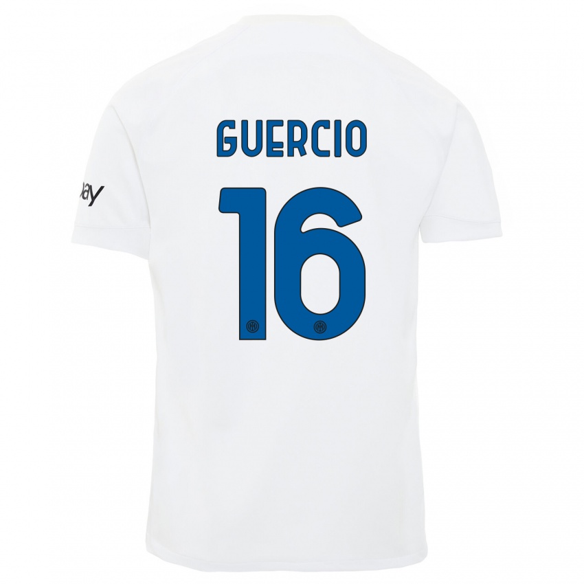 Niño Camiseta Tommaso Guercio #16 Blanco 2ª Equipación 2023/24 La Camisa