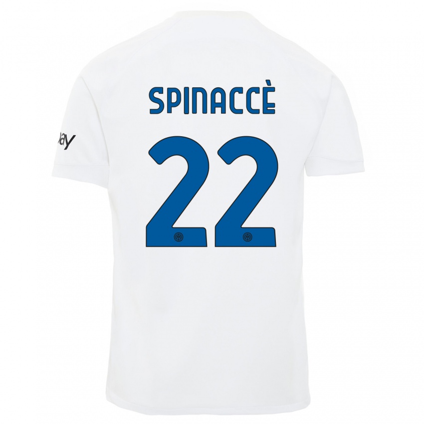 Niño Camiseta Matteo Spinaccè #22 Blanco 2ª Equipación 2023/24 La Camisa