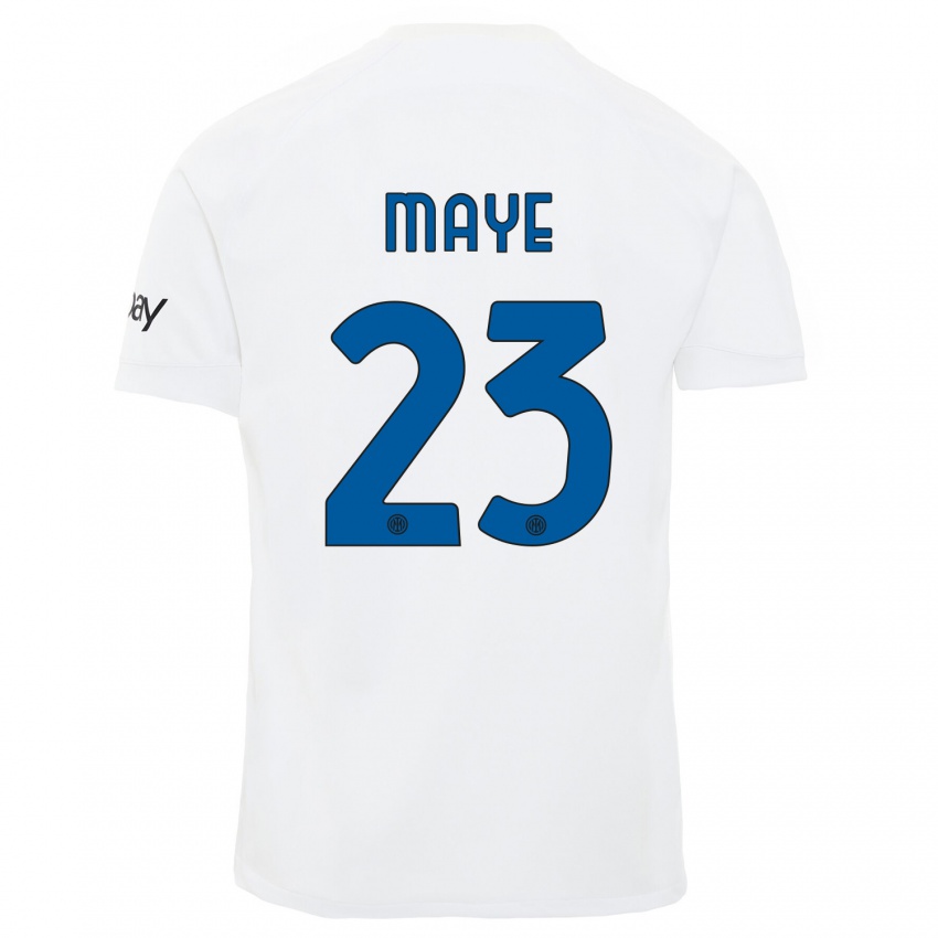Niño Camiseta Yvan Maye #23 Blanco 2ª Equipación 2023/24 La Camisa