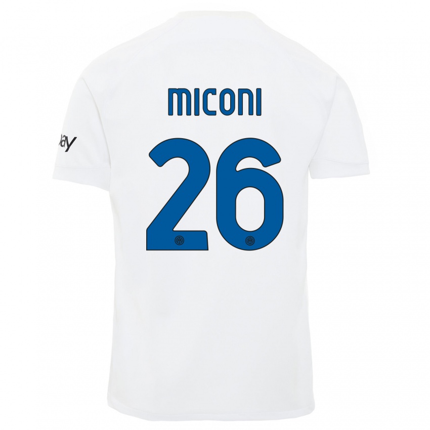 Niño Camiseta Riccardo Miconi #26 Blanco 2ª Equipación 2023/24 La Camisa