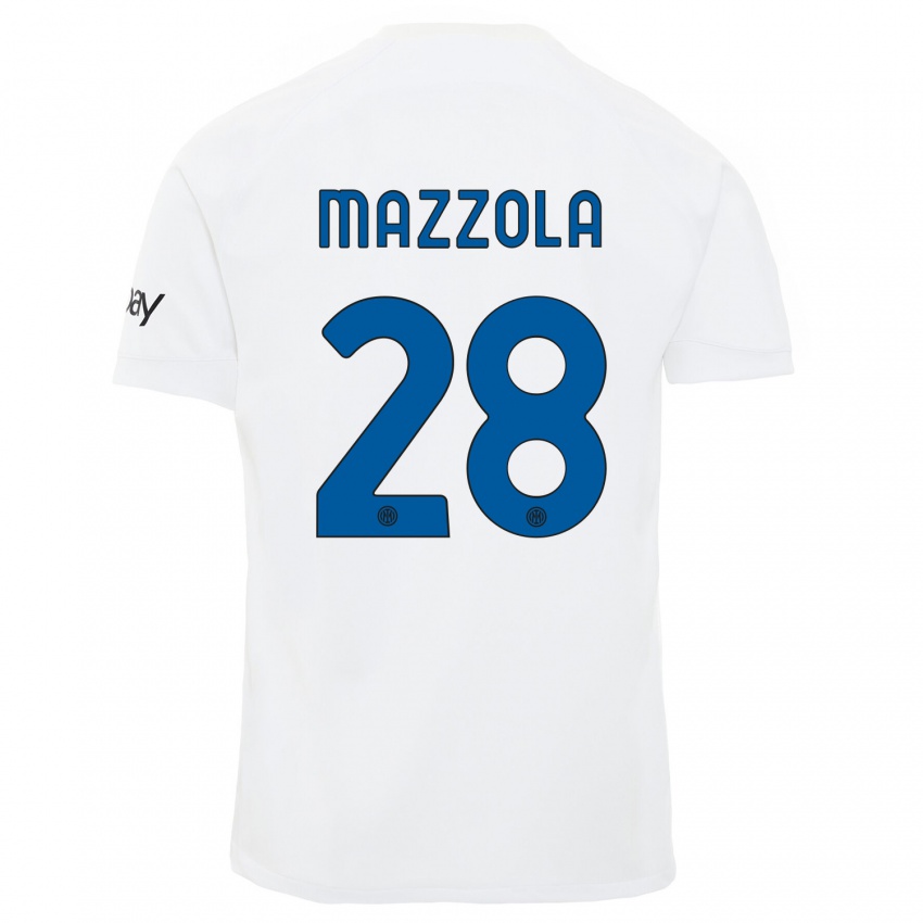 Niño Camiseta Giuseppe Mazzola #28 Blanco 2ª Equipación 2023/24 La Camisa
