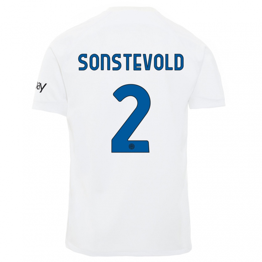 Niño Camiseta Anja Sonstevold #2 Blanco 2ª Equipación 2023/24 La Camisa
