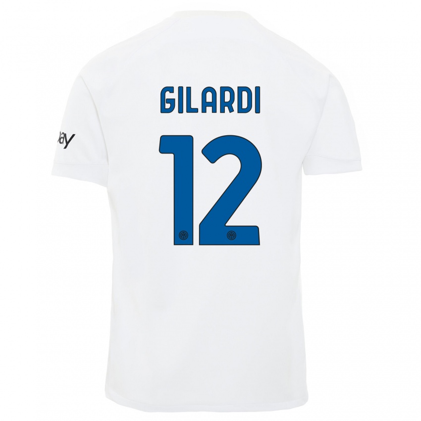 Niño Camiseta Astrid Gilardi #12 Blanco 2ª Equipación 2023/24 La Camisa