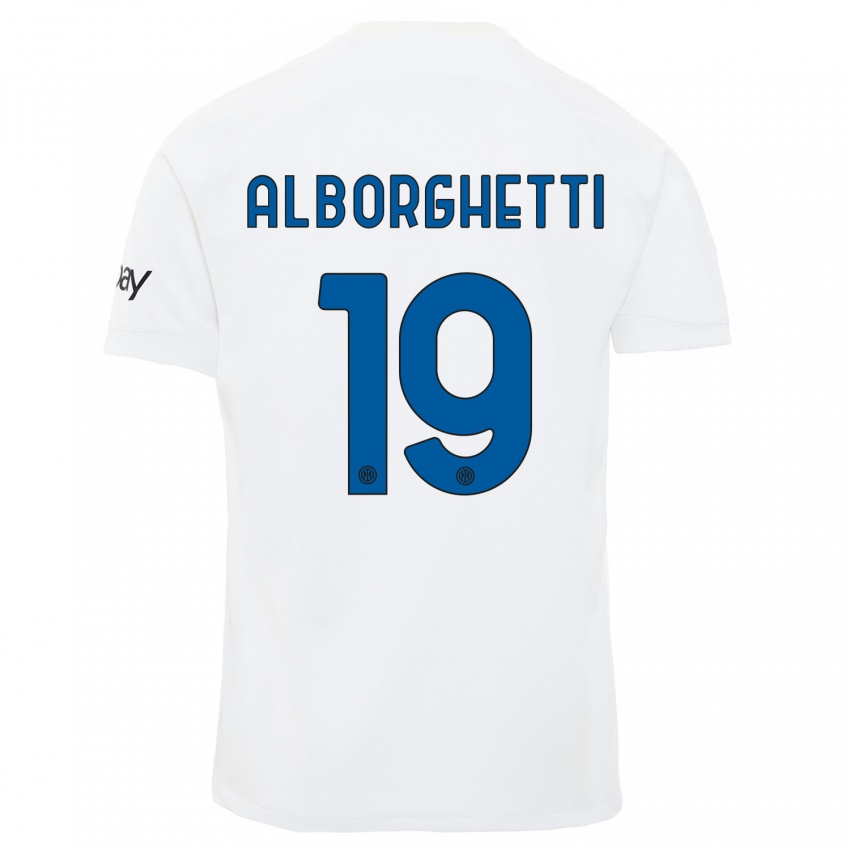 Niño Camiseta Lisa Alborghetti #19 Blanco 2ª Equipación 2023/24 La Camisa