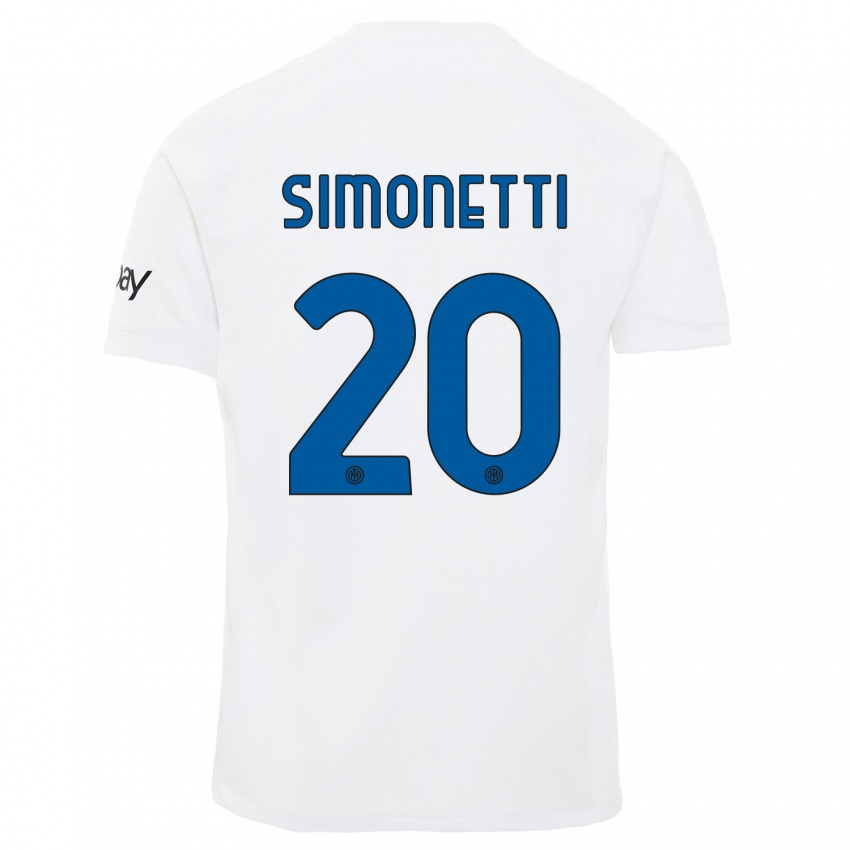 Niño Camiseta Flaminia Simonetti #20 Blanco 2ª Equipación 2023/24 La Camisa