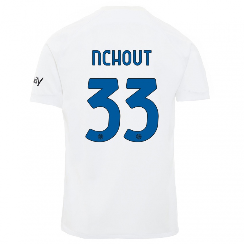 Niño Camiseta Ajara Nchout #33 Blanco 2ª Equipación 2023/24 La Camisa