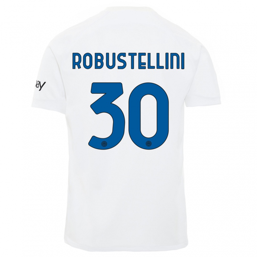 Niño Camiseta Chiara Robustellini #30 Blanco 2ª Equipación 2023/24 La Camisa