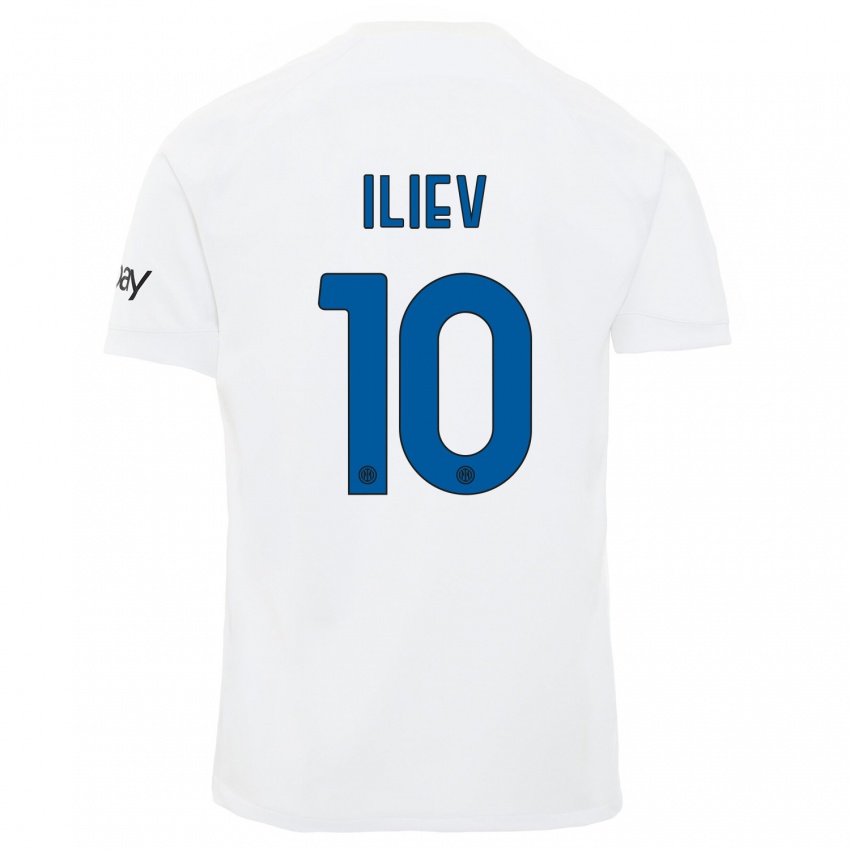 Niño Camiseta Nikola Iliev #10 Blanco 2ª Equipación 2023/24 La Camisa
