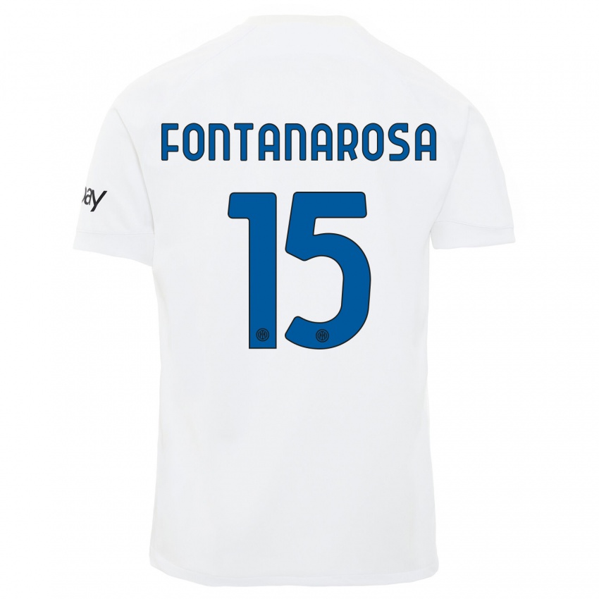 Niño Camiseta Alessandro Fontanarosa #15 Blanco 2ª Equipación 2023/24 La Camisa