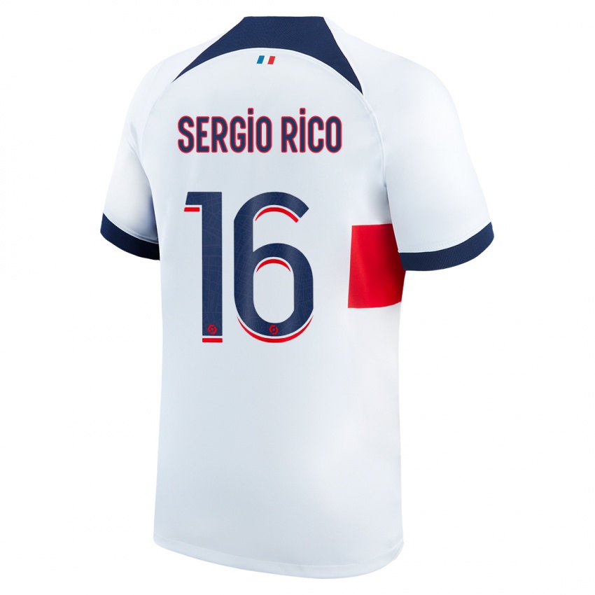 Niño Camiseta Sergio Rico #16 Blanco 2ª Equipación 2023/24 La Camisa