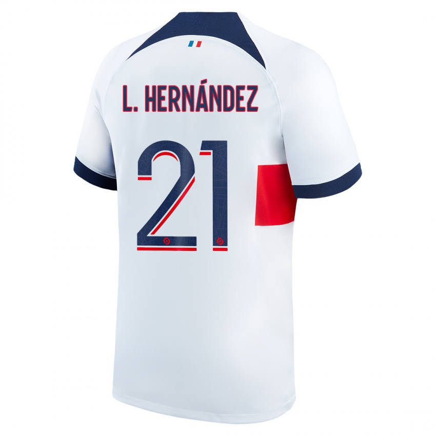 Niño Camiseta Lucas Hernández #21 Blanco 2ª Equipación 2023/24 La Camisa