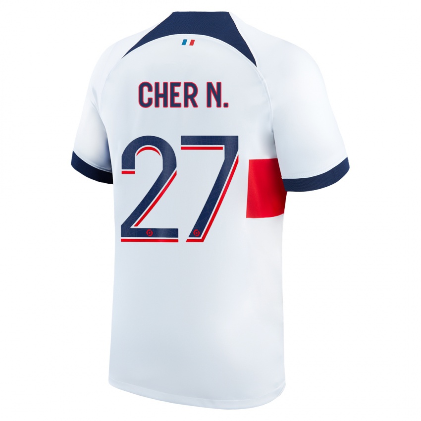 Niño Camiseta Cher Ndour #27 Blanco 2ª Equipación 2023/24 La Camisa