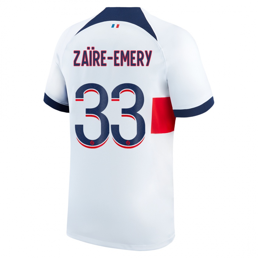 Niño Camiseta Warren Zaire Emery #33 Blanco 2ª Equipación 2023/24 La Camisa