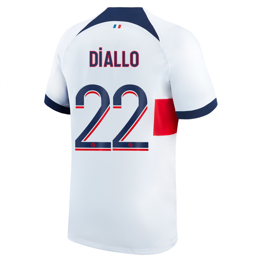 Niño Camiseta Abdou Diallo #22 Blanco 2ª Equipación 2023/24 La Camisa
