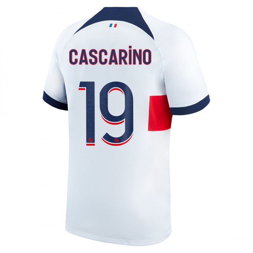 Niño Camiseta Estelle Cascarino #19 Blanco 2ª Equipación 2023/24 La Camisa