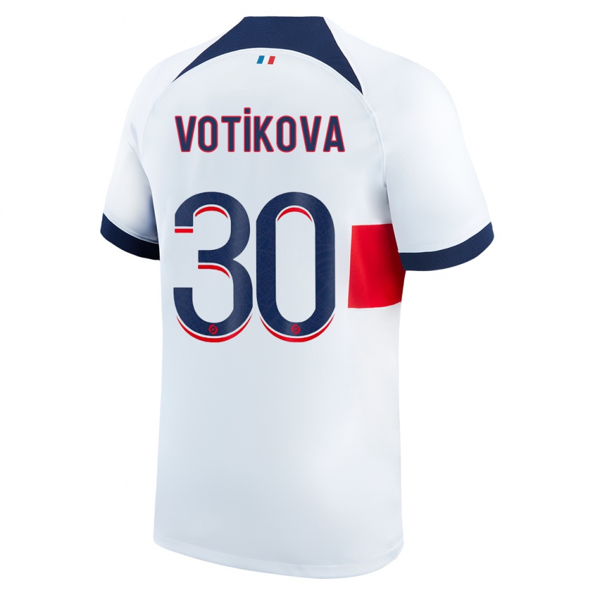 Niño Camiseta Barbora Votikova #30 Blanco 2ª Equipación 2023/24 La Camisa