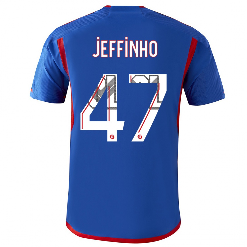 Niño Camiseta Jeffinho #47 Azul Rojo 2ª Equipación 2023/24 La Camisa