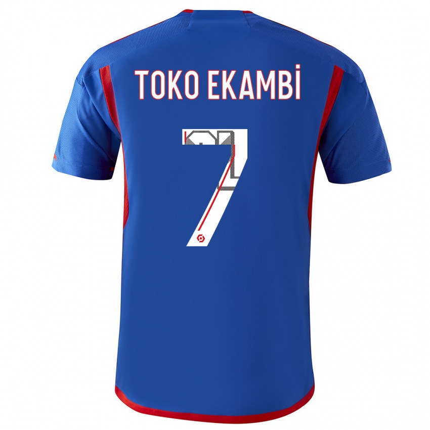 Niño Camiseta Karl Toko Ekambi #7 Azul Rojo 2ª Equipación 2023/24 La Camisa