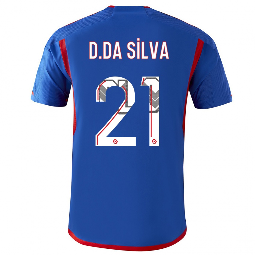 Niño Camiseta Damien Da Silva #21 Azul Rojo 2ª Equipación 2023/24 La Camisa