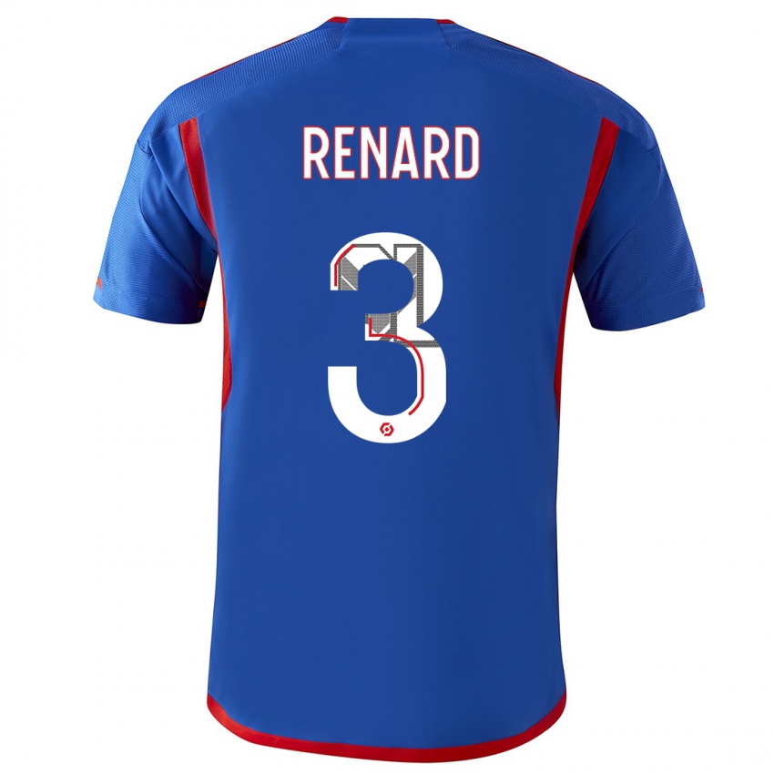 Niño Camiseta Wendie Renard #3 Azul Rojo 2ª Equipación 2023/24 La Camisa