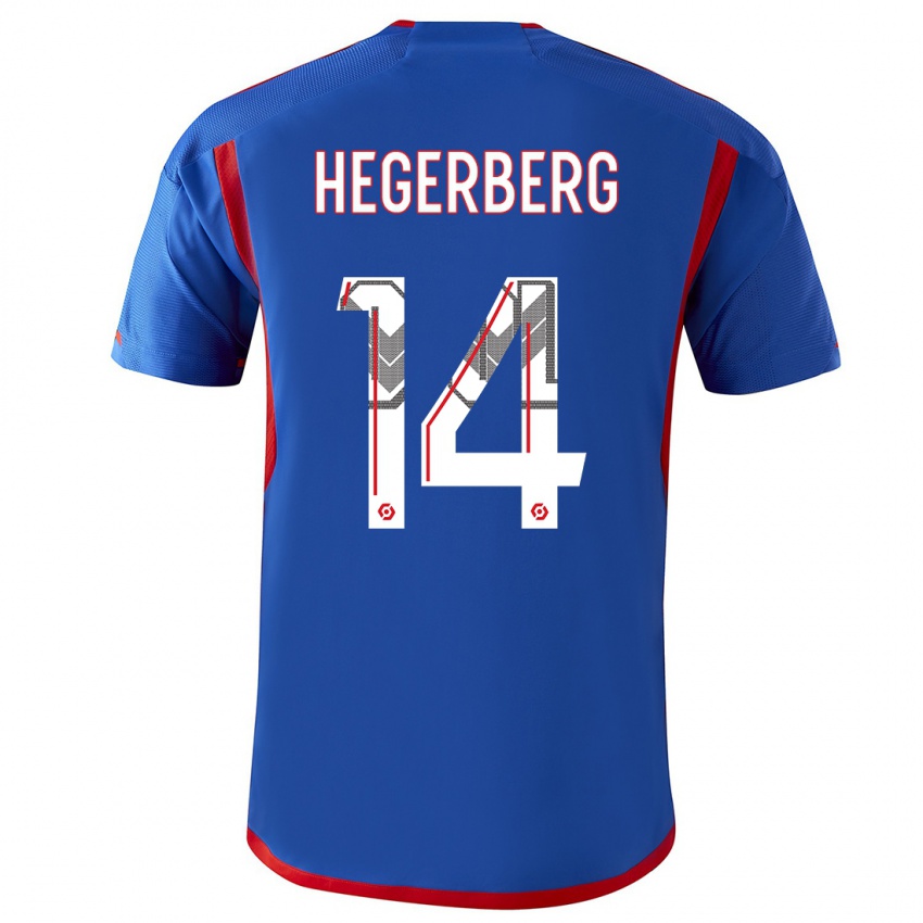 Niño Camiseta Ada Hegerberg #14 Azul Rojo 2ª Equipación 2023/24 La Camisa