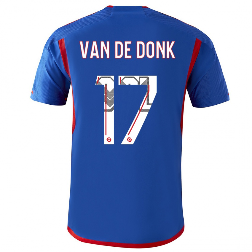 Niño Camiseta Danielle Van De Donk #17 Azul Rojo 2ª Equipación 2023/24 La Camisa