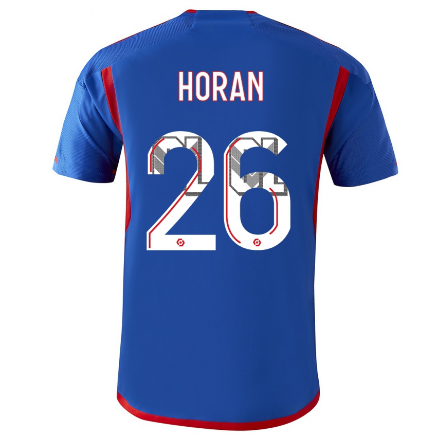 Niño Camiseta Lindsey Horan #26 Azul Rojo 2ª Equipación 2023/24 La Camisa