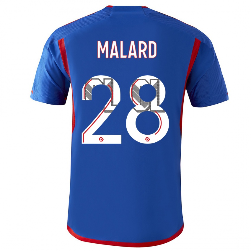 Niño Camiseta Melvine Malard #28 Azul Rojo 2ª Equipación 2023/24 La Camisa