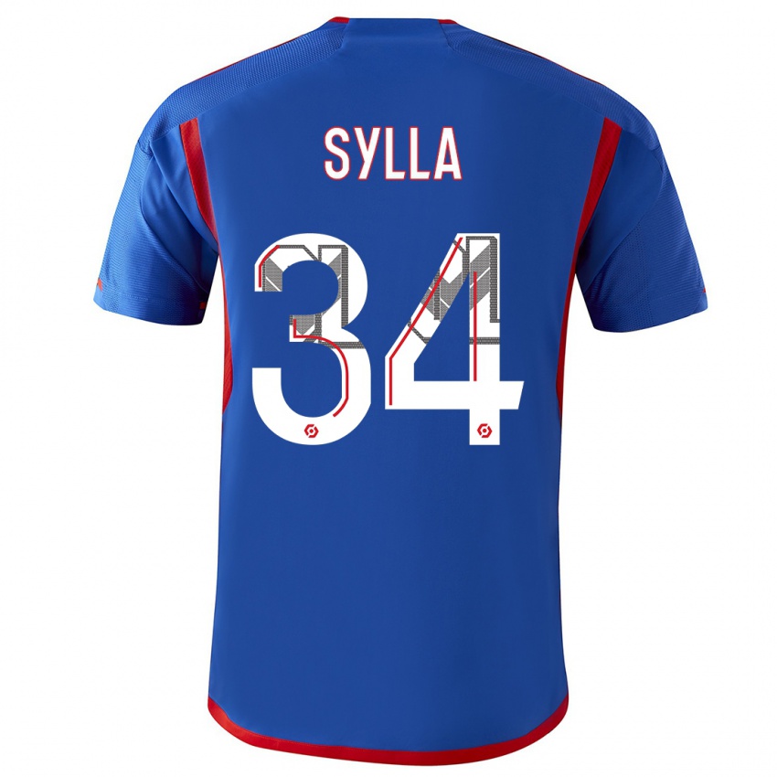 Niño Camiseta Kysha Sylla #34 Azul Rojo 2ª Equipación 2023/24 La Camisa