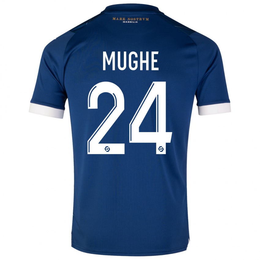 Niño Camiseta François Mughe #24 Azul Oscuro 2ª Equipación 2023/24 La Camisa