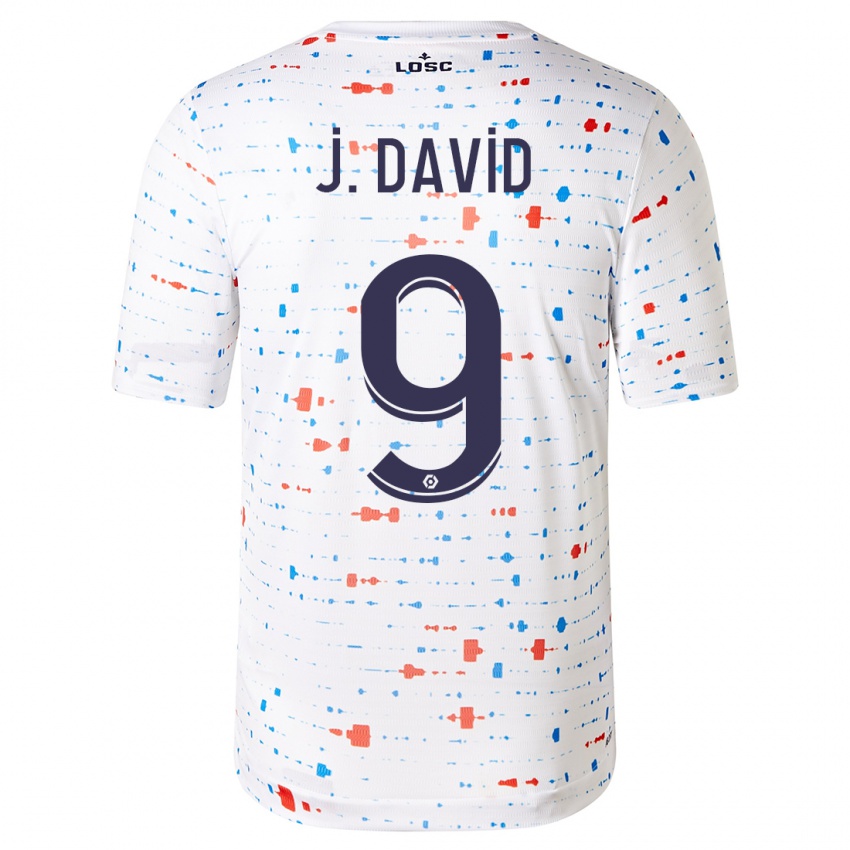 Niño Camiseta Jonathan David #9 Blanco 2ª Equipación 2023/24 La Camisa