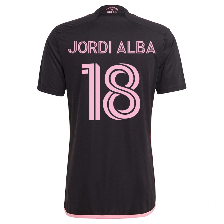 Niño Camiseta Jordi Alba #18 Negro 2ª Equipación 2023/24 La Camisa