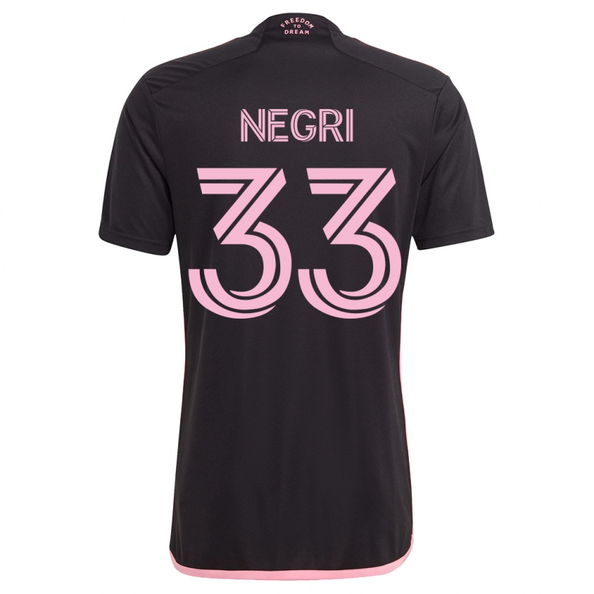 Niño Camiseta Franco Negri #33 Negro 2ª Equipación 2023/24 La Camisa