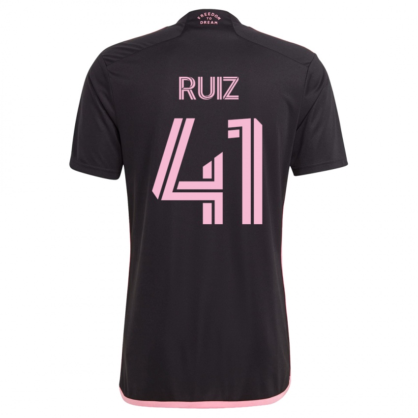 Niño Camiseta David Ruíz #41 Negro 2ª Equipación 2023/24 La Camisa