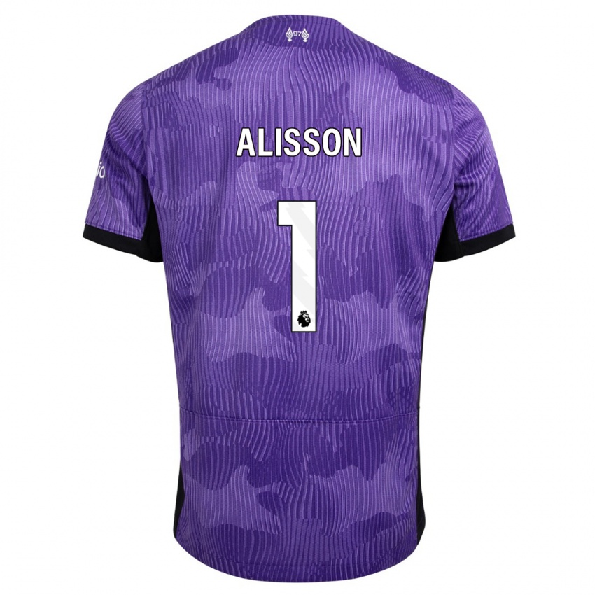 Niño Camiseta Alisson #1 Púrpura Equipación Tercera 2023/24 La Camisa