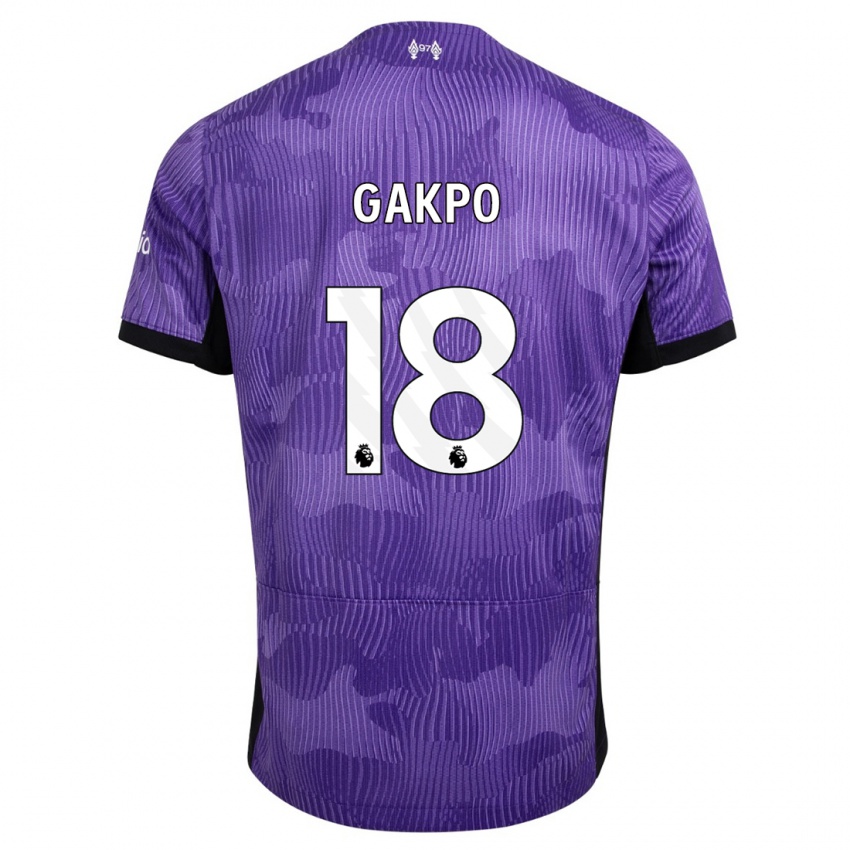 Niño Camiseta Cody Gakpo #18 Púrpura Equipación Tercera 2023/24 La Camisa