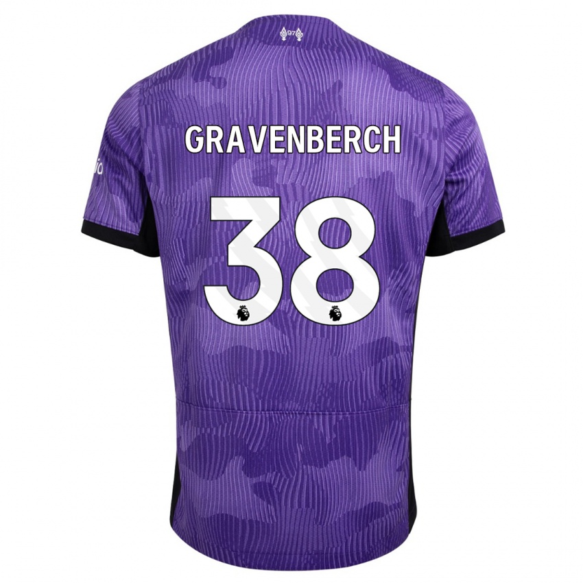 Niño Camiseta Ryan Gravenberch #38 Púrpura Equipación Tercera 2023/24 La Camisa