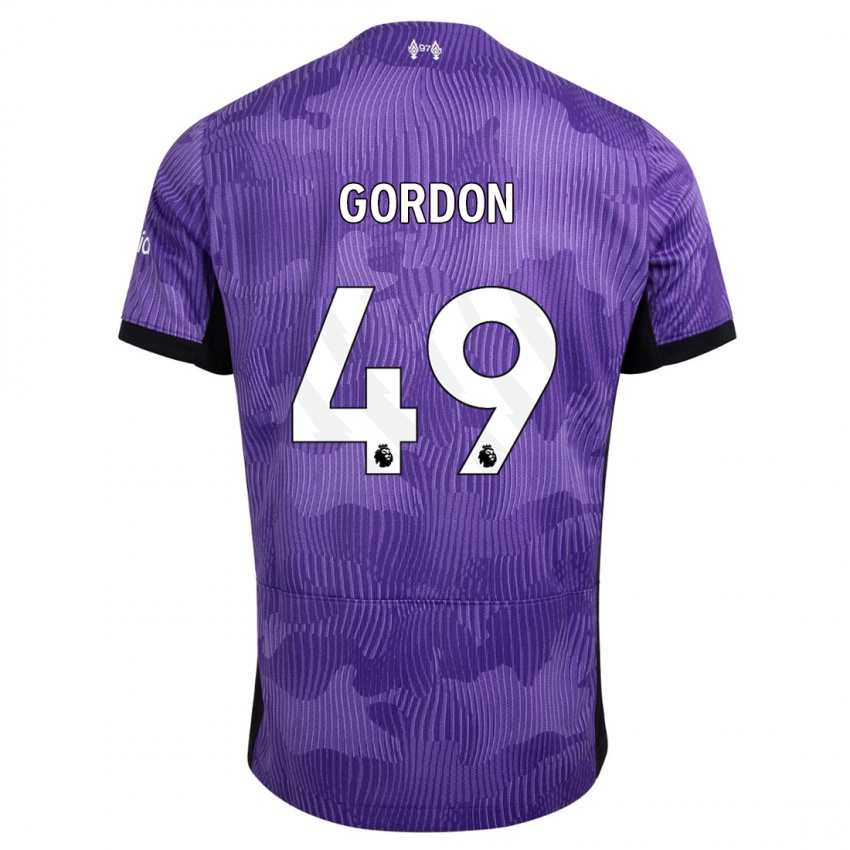 Niño Camiseta Kaide Gordon #49 Púrpura Equipación Tercera 2023/24 La Camisa