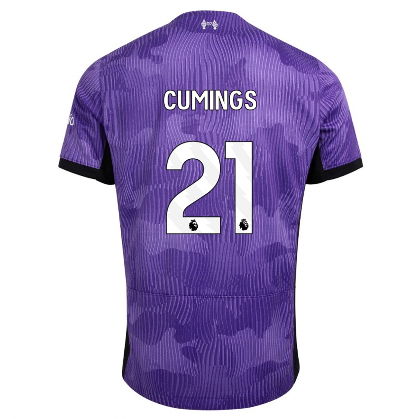 Niño Camiseta Eartha Cumings #21 Púrpura Equipación Tercera 2023/24 La Camisa