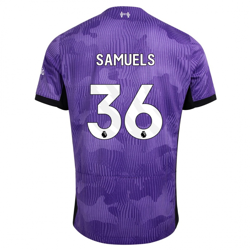 Niño Camiseta Kerron Samuels #36 Púrpura Equipación Tercera 2023/24 La Camisa