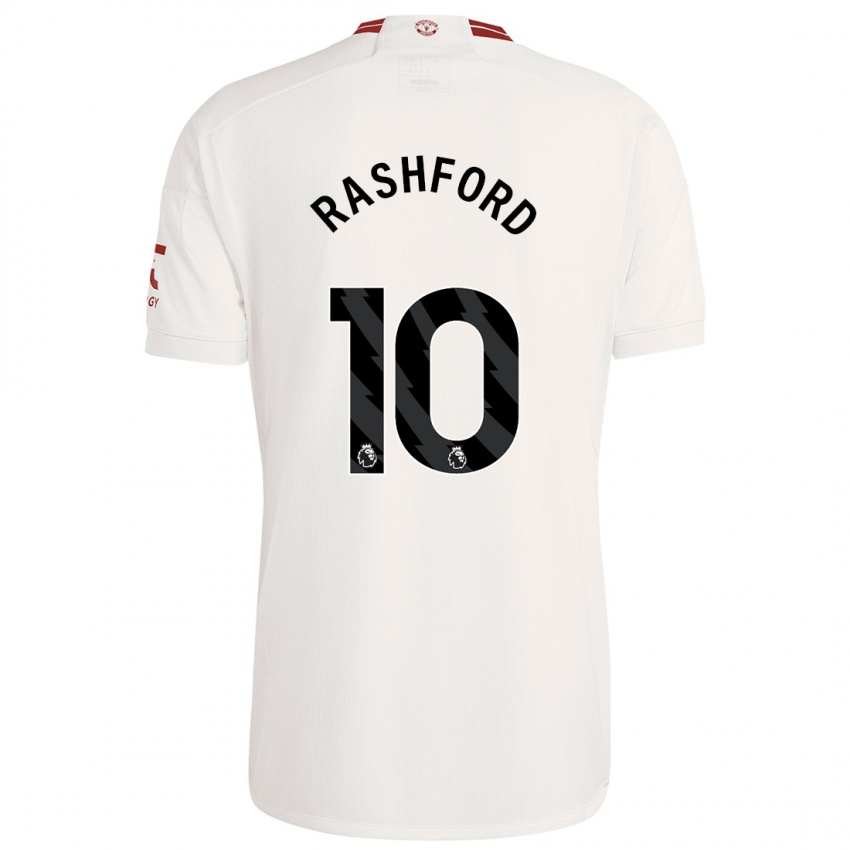 Niño Camiseta Marcus Rashford #10 Blanco Equipación Tercera 2023/24 La Camisa