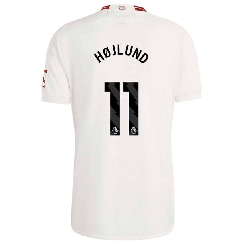Niño Camiseta Rasmus Højlund #11 Blanco Equipación Tercera 2023/24 La Camisa