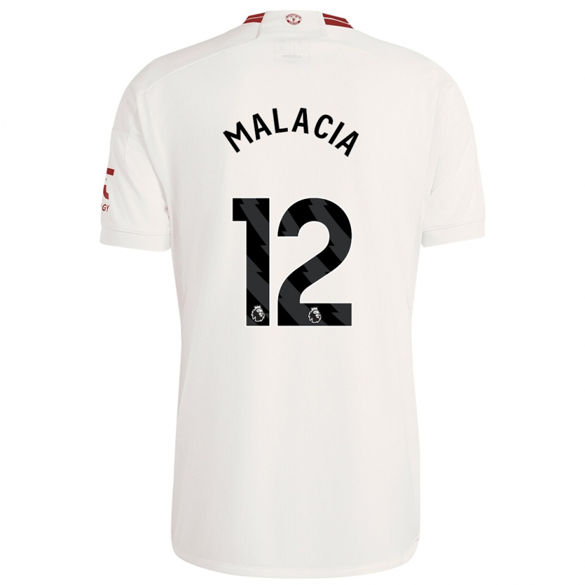 Niño Camiseta Tyrell Malacia #12 Blanco Equipación Tercera 2023/24 La Camisa