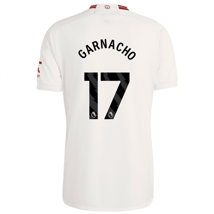 Niño Camiseta Alejandro Garnacho #17 Blanco Equipación Tercera 2023/24 La Camisa