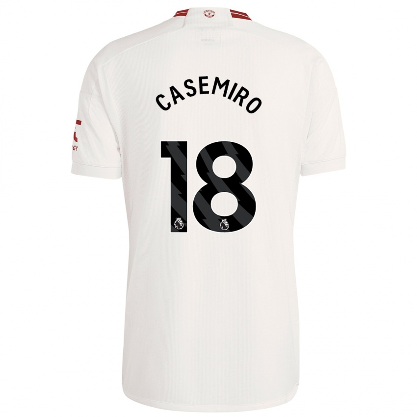 Niño Camiseta Casemiro #18 Blanco Equipación Tercera 2023/24 La Camisa