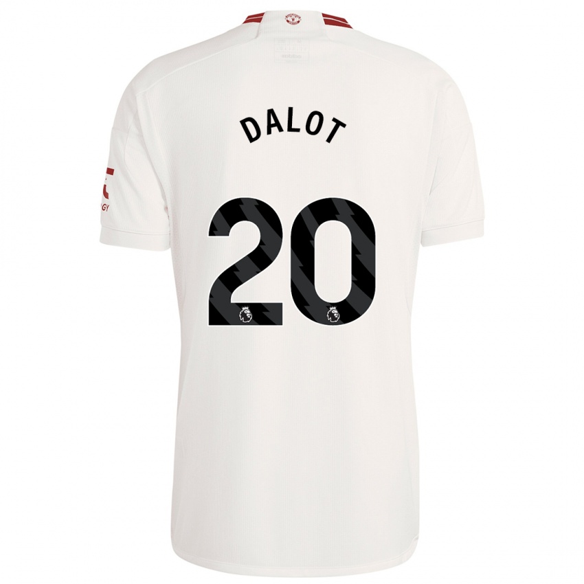 Niño Camiseta Diogo Dalot #20 Blanco Equipación Tercera 2023/24 La Camisa