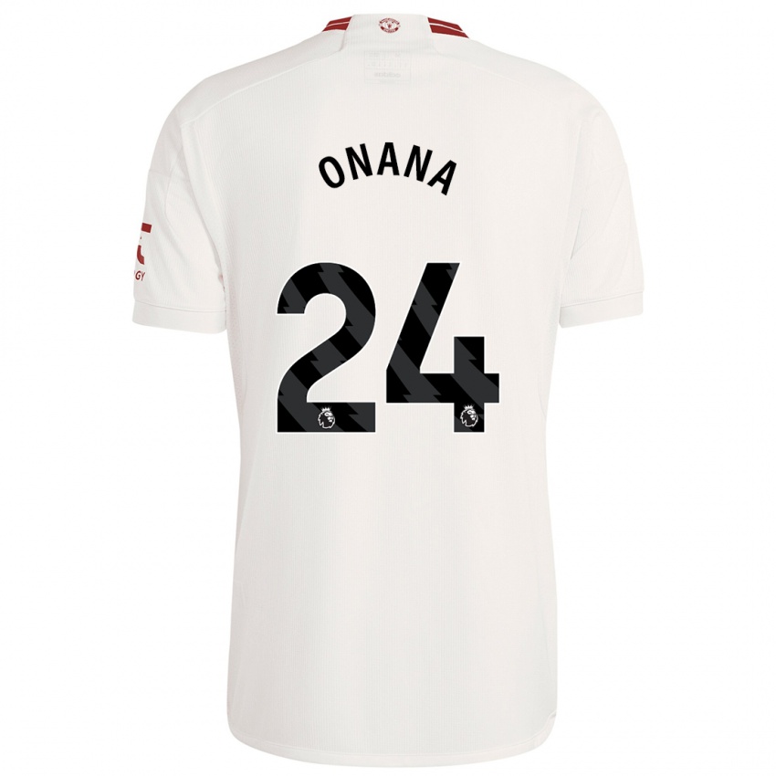 Niño Camiseta André Onana #24 Blanco Equipación Tercera 2023/24 La Camisa