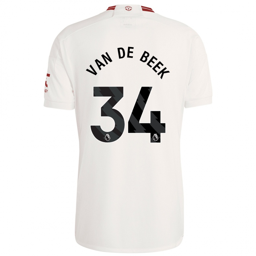 Niño Camiseta Donny Van De Beek #34 Blanco Equipación Tercera 2023/24 La Camisa
